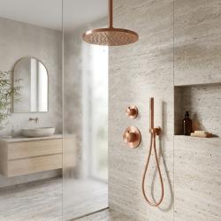 Aquanello Eterna Inbyggt termostatiskt duschset i PVD-koppar med takarm 30 cm regndusch och handdusch ET-S-SET4-3-62
